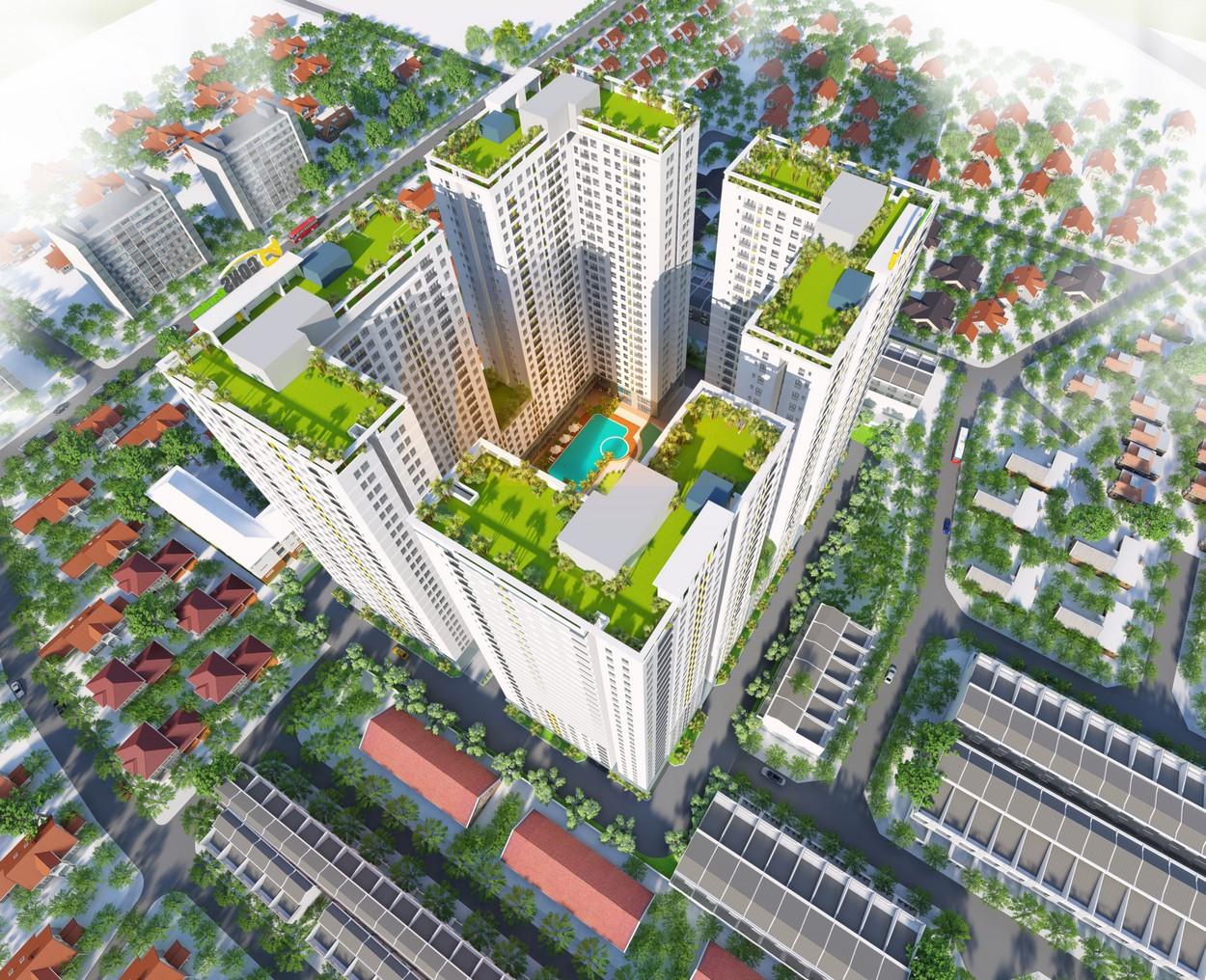 Phối cảnh thiết kế Bcons Garden